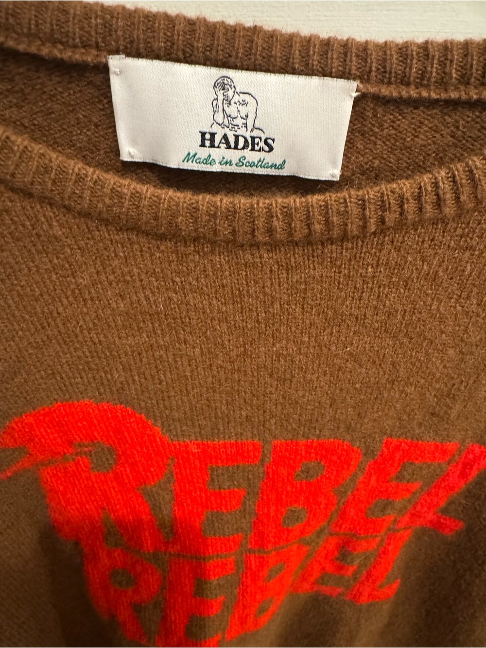The brown and red 'Rebel Rebel' knit from 'Hunky Dory: The Bowie collection - Picture 3 of 3